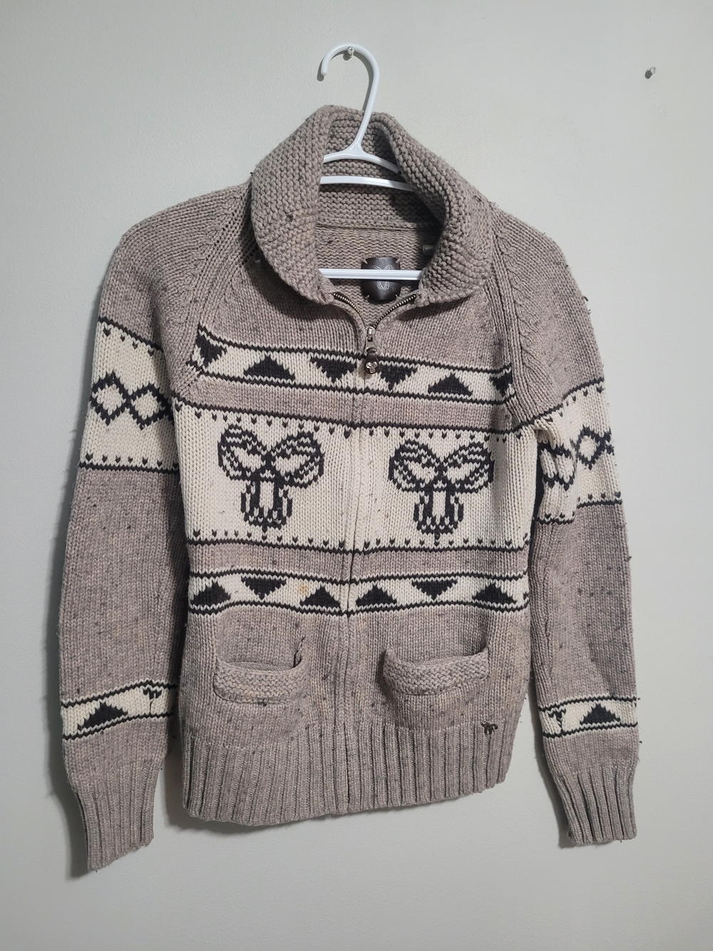 ORB Wool Knit Zip Up Sweater Medium Women Top